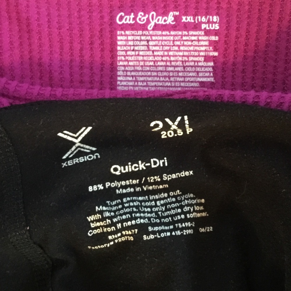 Cat & Jack Girls Purple Polka Dot Dress & Xersion Black Leggings Set XXL - Picture 4 of 5